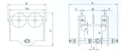 浙江手牌 CHD手推/手鏈單軌小車結(jié)構(gòu)圖