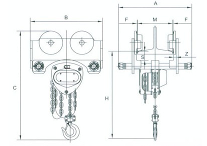 浙江手牌 GCT-SHK型手推/手鏈單軌小車結(jié)構(gòu)圖