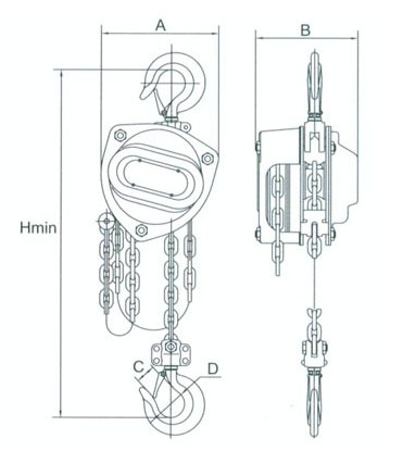 浙江手牌 SL-B型手拉葫蘆結(jié)構(gòu)圖