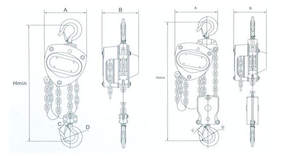 浙江手牌 LHC-B型手拉葫蘆結(jié)構(gòu)圖
