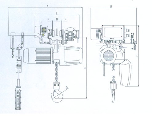 浙江手牌 HDHC-A型運(yùn)行式電動(dòng)葫蘆結(jié)構(gòu)圖