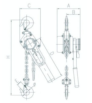 浙江手牌 SB-S型手扳葫蘆結(jié)構(gòu)圖