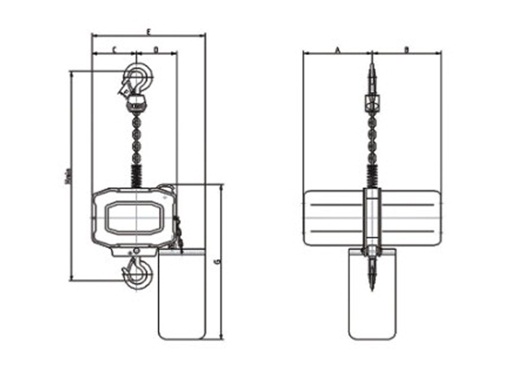 江蘇歐瑪HH-DG型倒掛環(huán)鏈電動(dòng)葫蘆結(jié)構(gòu)圖
