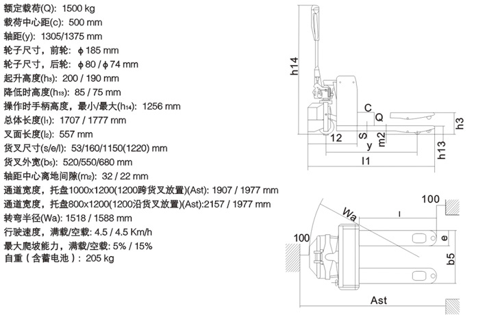 浙江西林CBD10A-(III)平板搬運(yùn)車技術(shù)參數(shù)