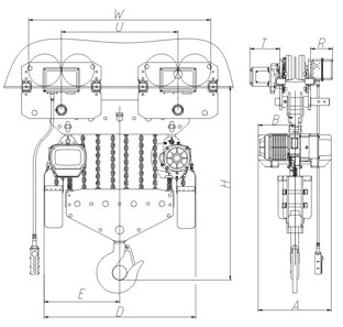 江蘇佳力TXK 20-25噸環(huán)鏈電動(dòng)葫蘆結(jié)構(gòu)圖