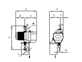 臺灣川崎 環(huán)鏈電動葫蘆2T結(jié)構(gòu)圖