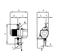 臺(tái)灣川崎 環(huán)鏈電動(dòng)葫蘆1T結(jié)構(gòu)圖
