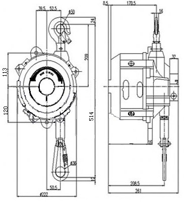 常州恒發(fā) HW-100彈簧平衡器結(jié)構(gòu)圖