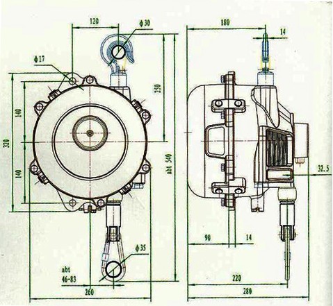 常州恒發(fā) HWⅡ-105系列彈簧平衡器結(jié)構(gòu)圖