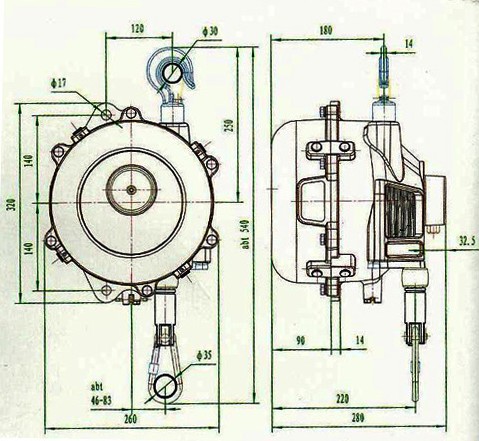 常州恒發(fā) HWⅡ-125系列彈簧平衡器結(jié)構(gòu)圖