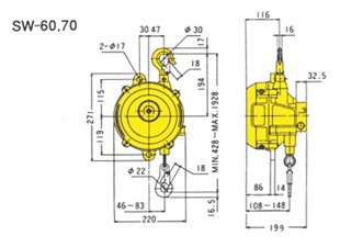 韓國(guó)三國(guó) SW系列彈簧平衡器結(jié)構(gòu)圖