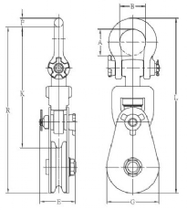 臺灣振鋒YOKE 8-551型卸扣式滑車結(jié)構(gòu)圖