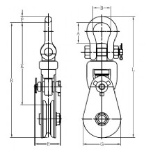 臺(tái)灣振鋒YOKE 8-501型卸扣式滑車結(jié)構(gòu)圖