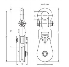臺(tái)灣振鋒YOKE 8-541型開口式滑車結(jié)構(gòu)圖