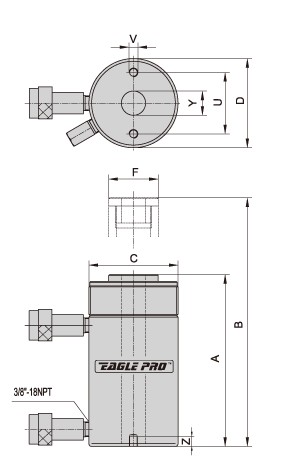 美國EAGLE EDH中空雙作用液壓缸結(jié)構(gòu)圖