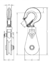 臺灣振鋒YOKE 8-542型開口式滑車結(jié)構(gòu)圖