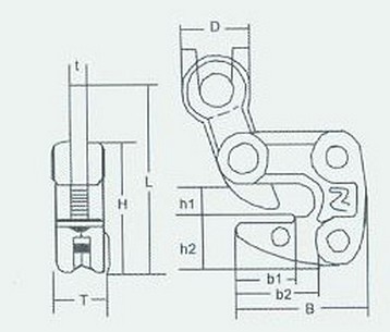 臺灣川崎 HLC型日式鋼板吊鉗結(jié)構圖
