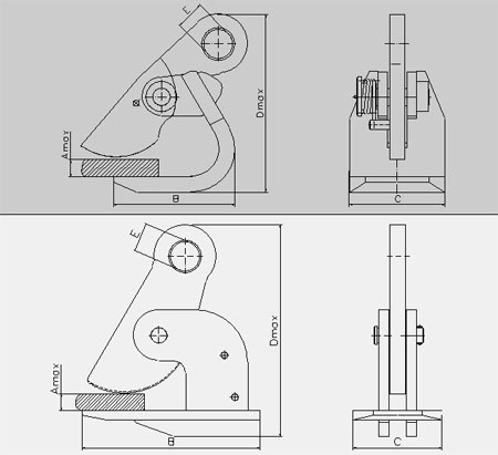 臺(tái)灣川崎 QP-A型歐式鋼板吊鉗結(jié)構(gòu)圖