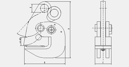 臺灣川崎 QP-B型歐式鋼板吊鉗結(jié)構(gòu)圖