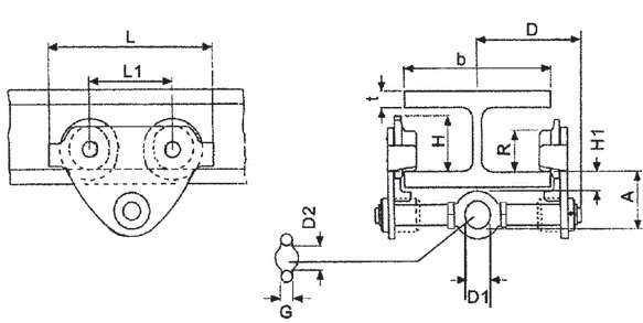 臺(tái)灣川崎 PTB工字行車結(jié)構(gòu)圖