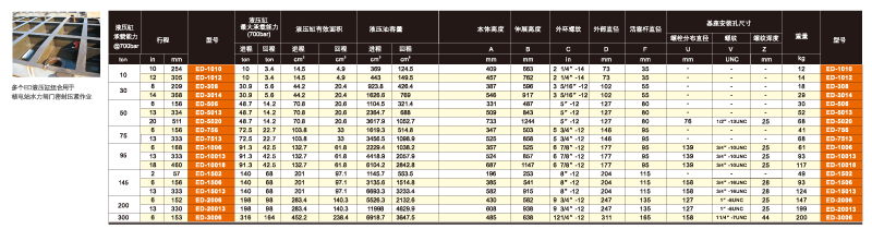 上海鷹普 ED型雙作用液壓缸技術參數(shù)